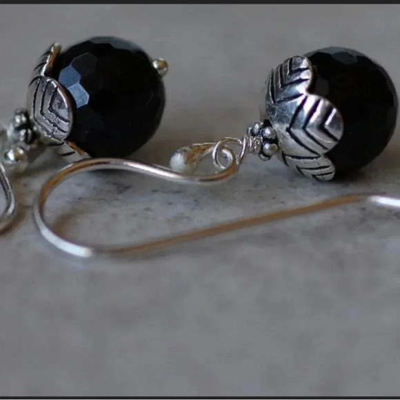 Nature’s Splendour®️LLC Jewelry Jewelry - Black Spinel Earrings,August Birthstone Earrings,Black Earrings, Sparkle Jewelry